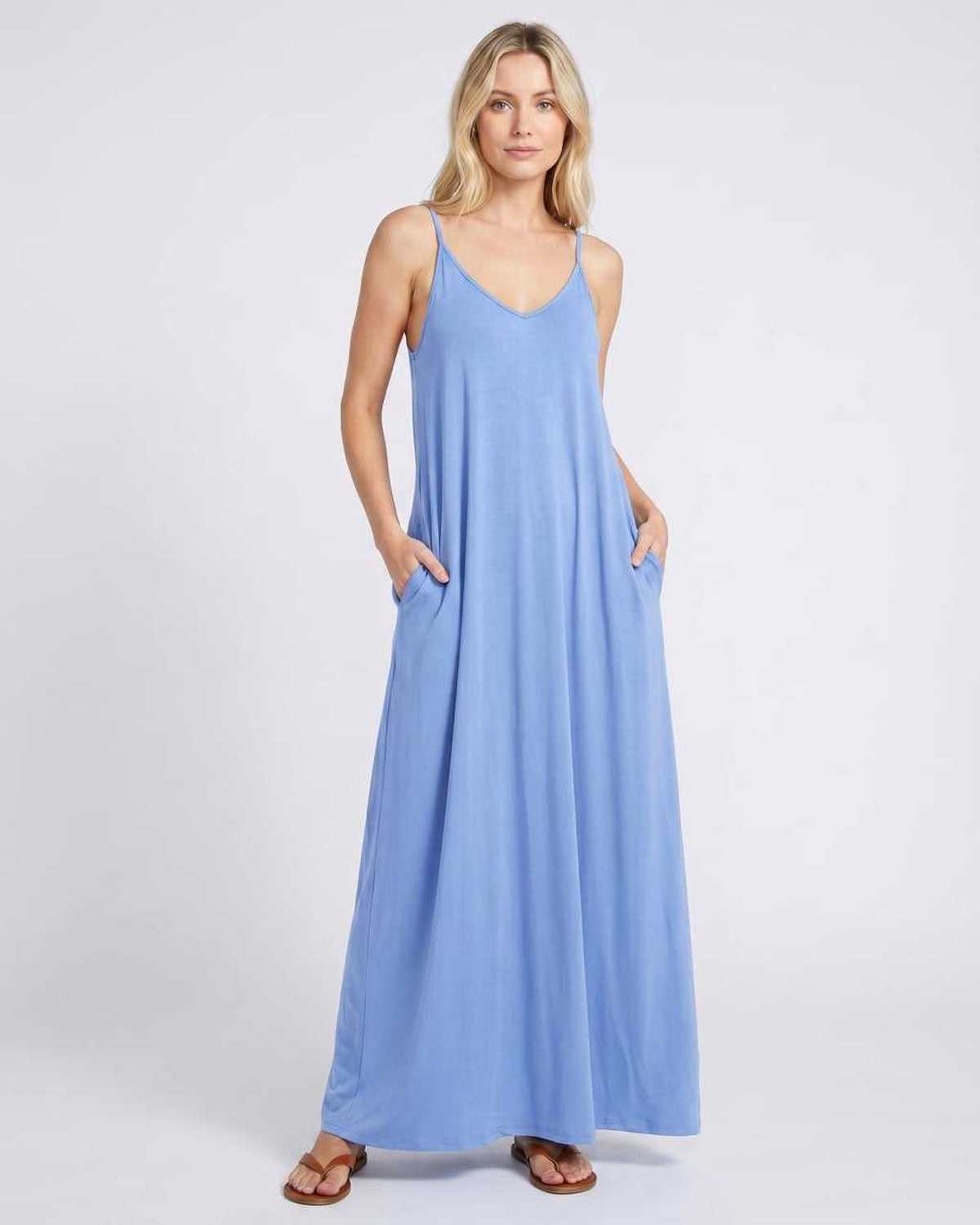 Flowy Maxi Dress | Strappy Long DressDE4