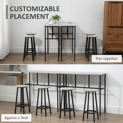 6-Piece Bar Table Set for Small Kitchens & Living Rooms