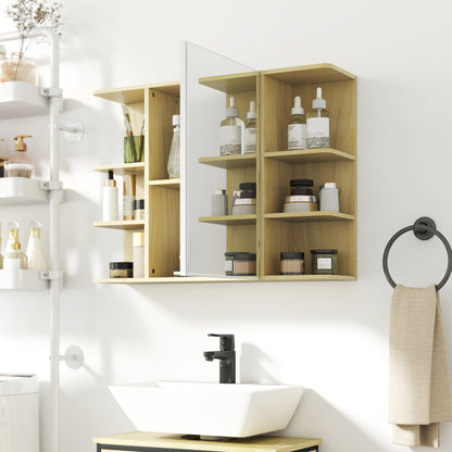 HOMCOM Bathroom Mirror Cabinet with Shelves