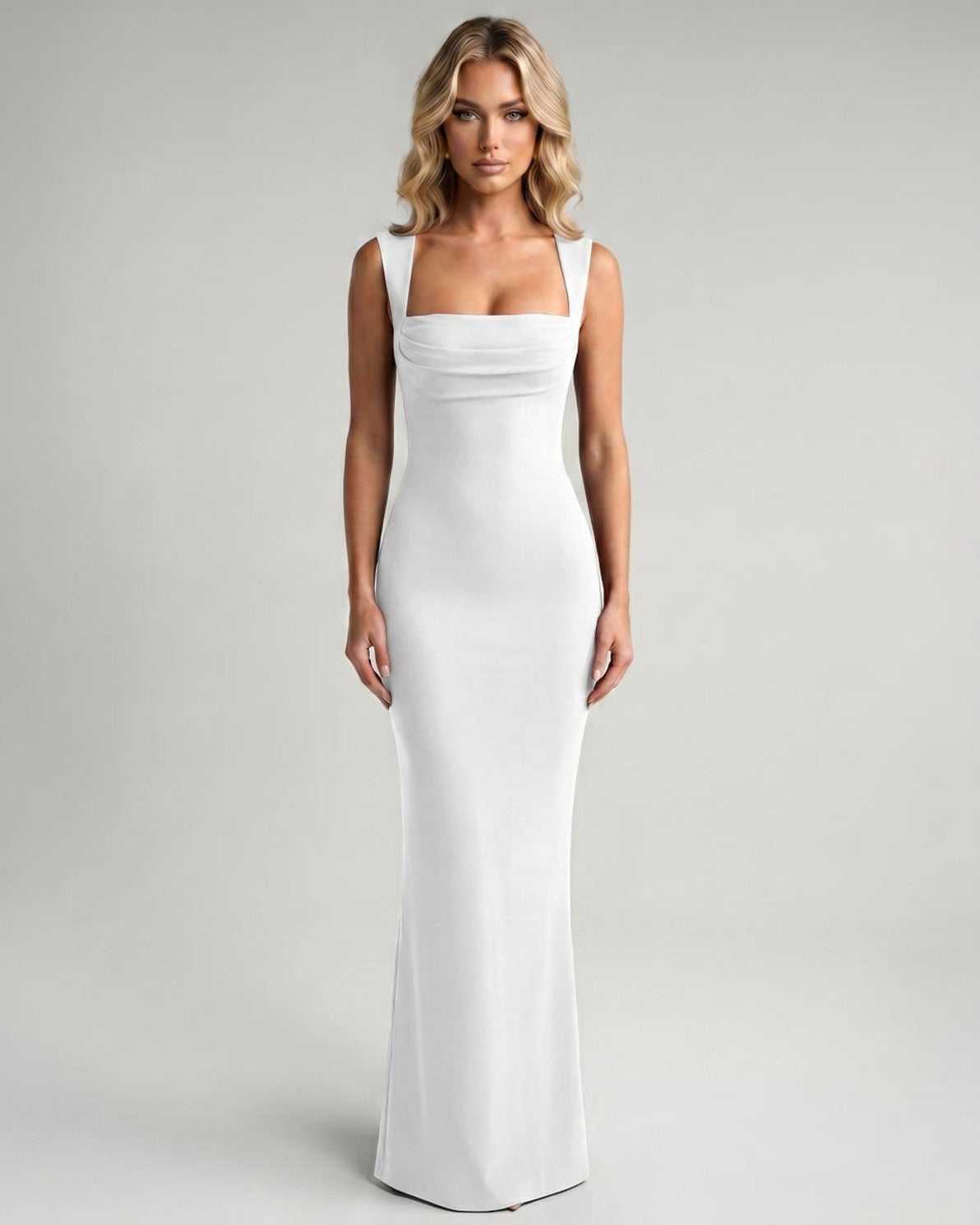 Bodycon Maxi Dress | Long Square Neck Dress
