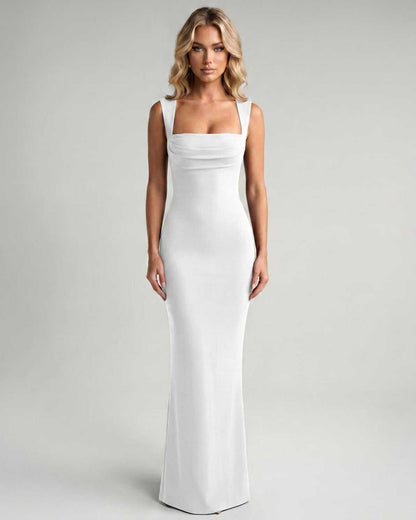 Bodycon Maxi Dress | Long Square Neck Dress