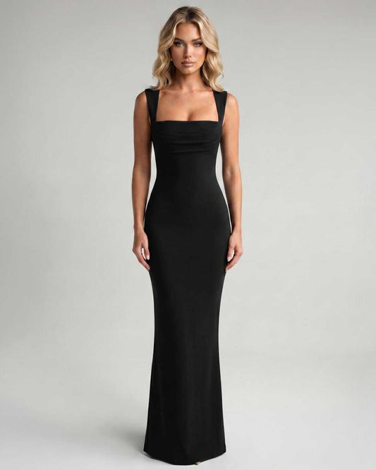 Bodycon Maxi Dress | Long Square Neck Dress