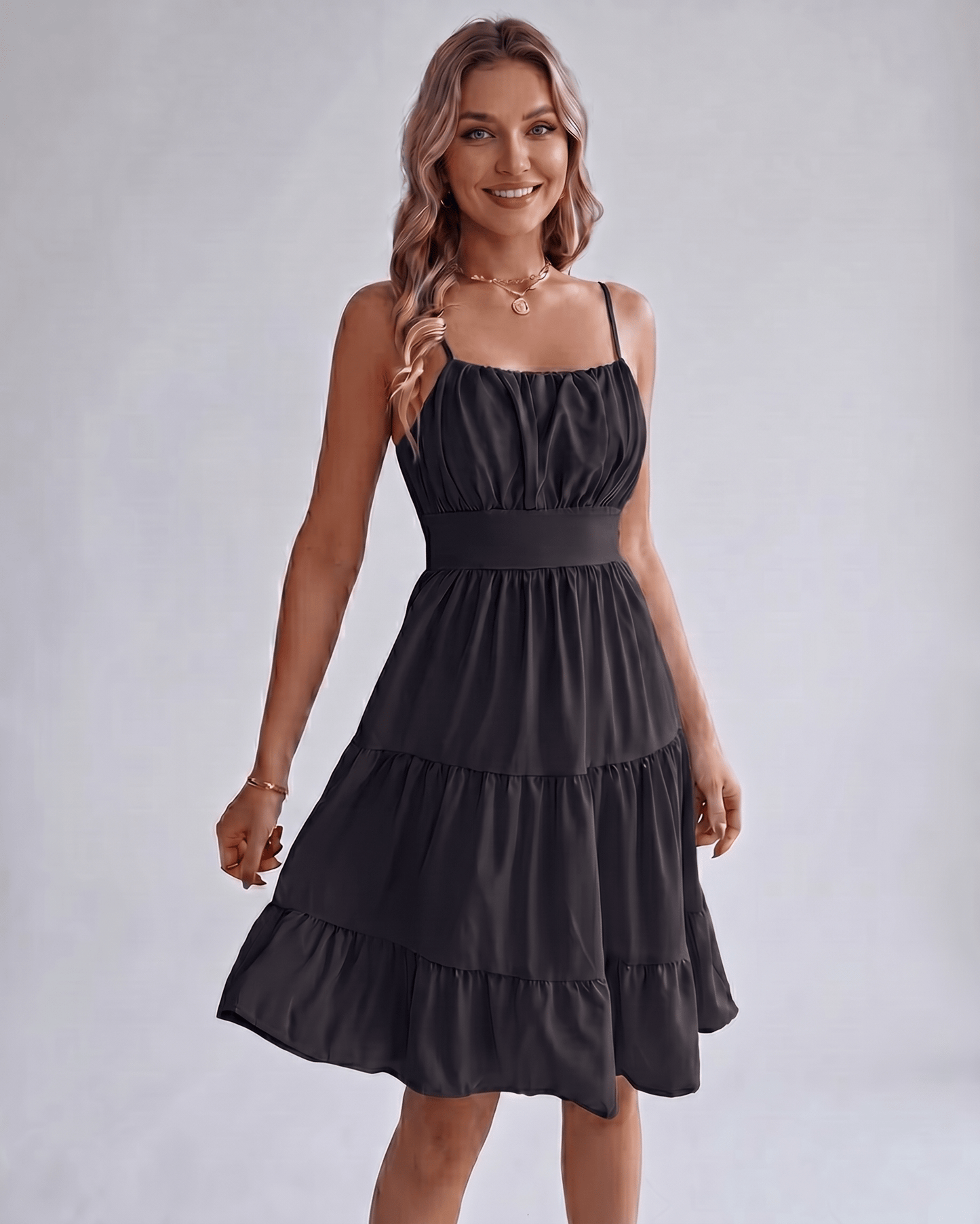 Chiffon Midi Dress | Chic Backless Dress