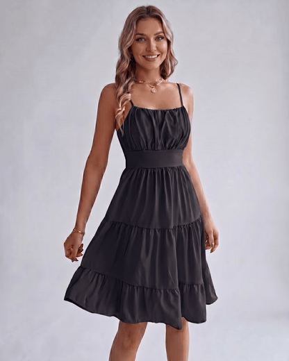 Chiffon Midi Dress | Chic Backless Dress
