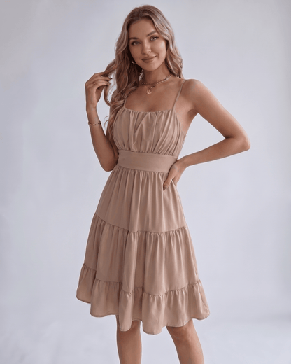 Chiffon Midi Dress | Chic Backless Dress