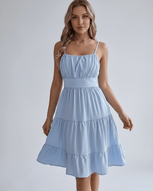Chiffon Midi Dress | Chic Backless Dress