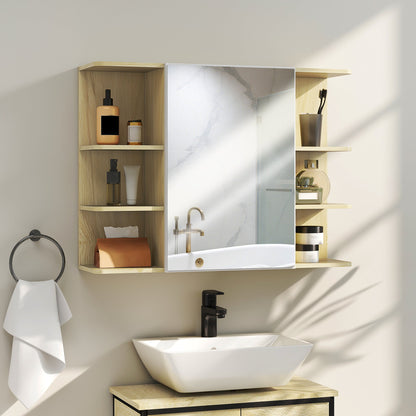HOMCOM Bathroom Mirror Cabinet with Shelves