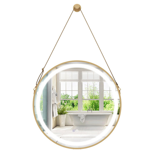 LED Bathroom Mirror with Strap – 3 Color Light