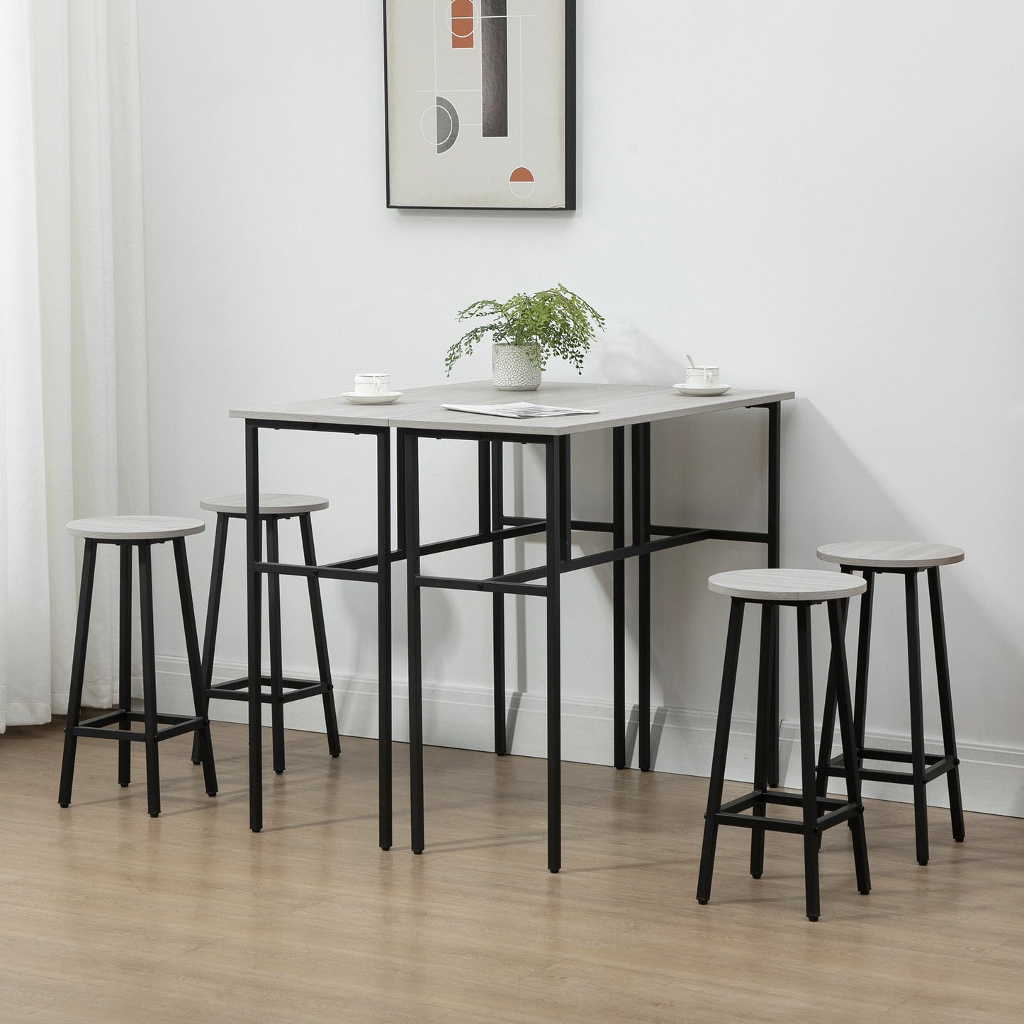 6-Piece Bar Table Set for Small Kitchens & Living Rooms