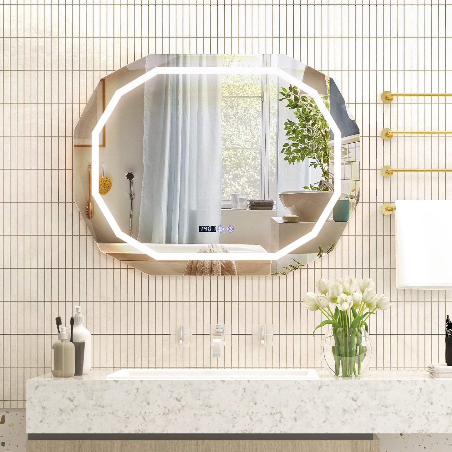 LED Anti-Fog Bathroom Mirror – 3 Color Light