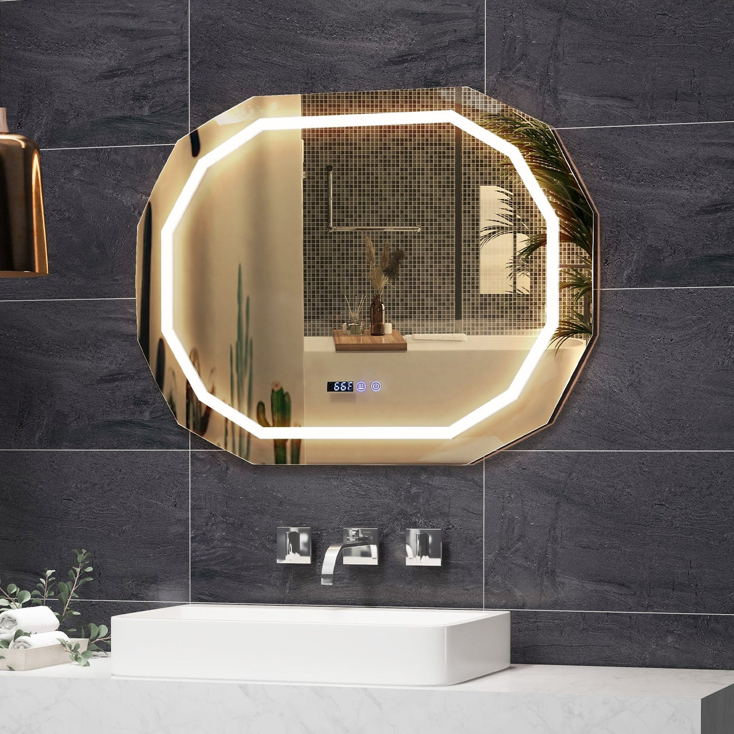 LED Anti-Fog Bathroom Mirror – 3 Color Light