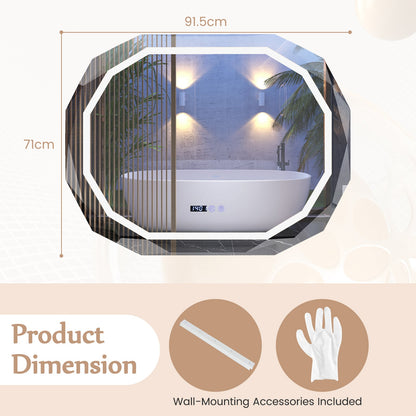 LED Anti-Fog Bathroom Mirror – 3 Color Light