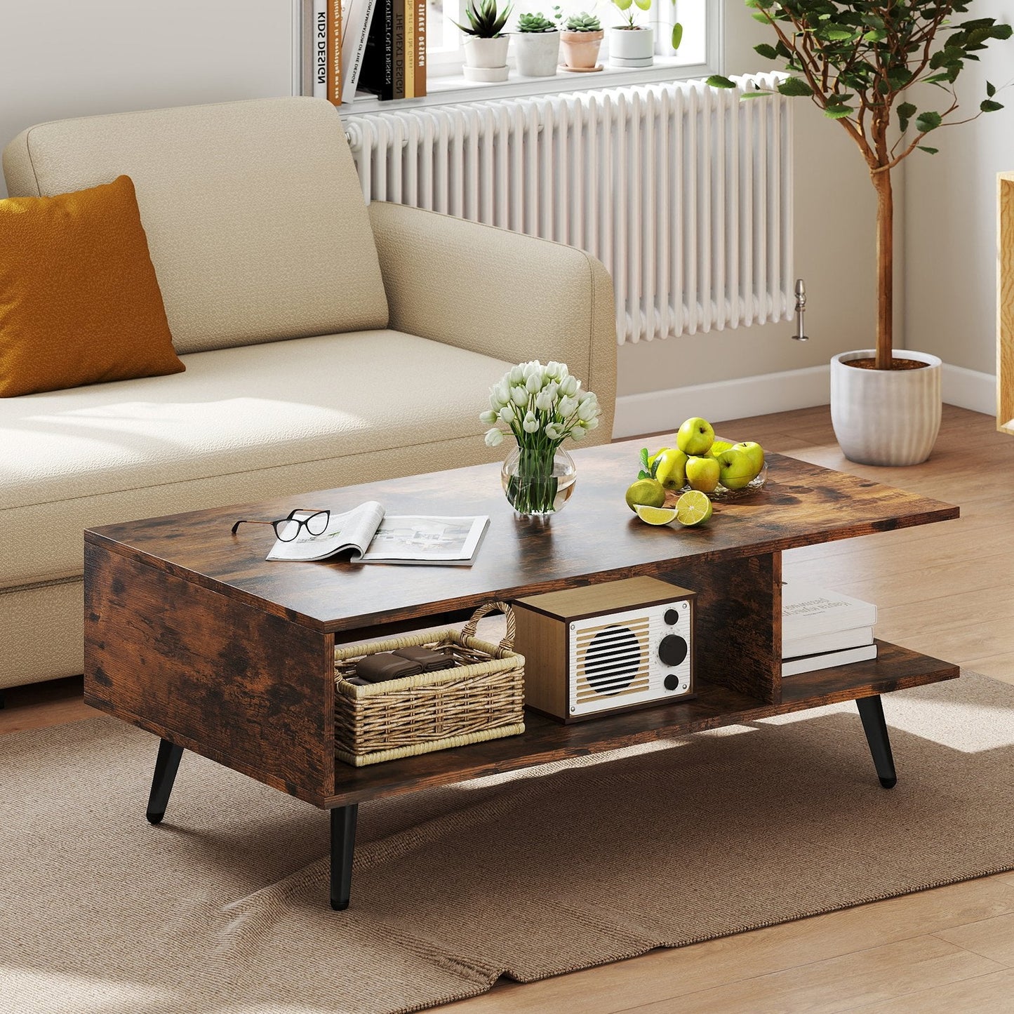 Mid-Century Modern Coffee Table with Storage