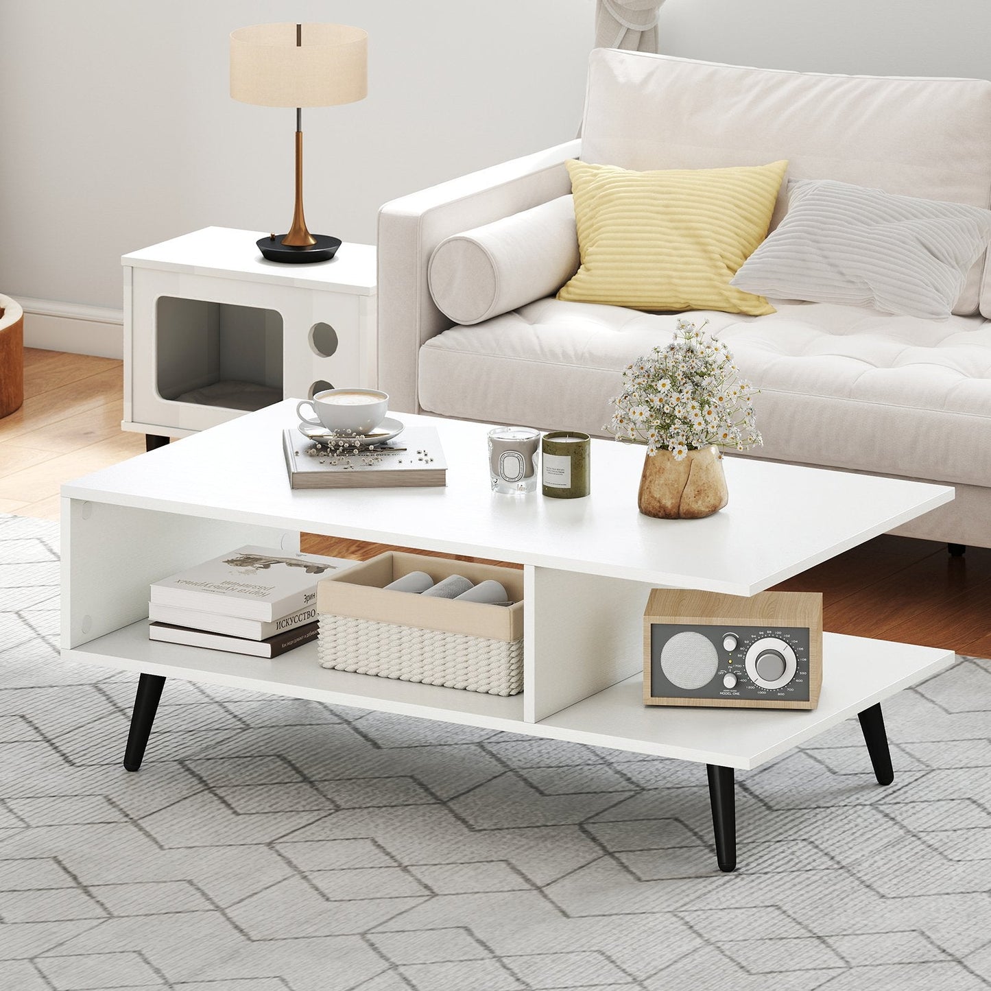 Mid-Century Modern Coffee Table with Storage