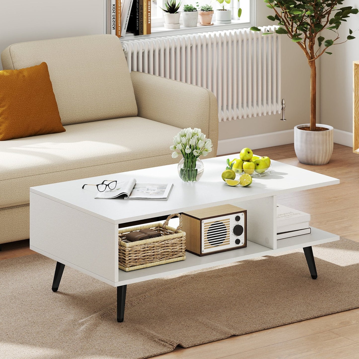 Mid-Century Modern Coffee Table with Storage