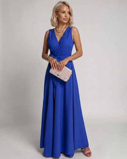 Satiny Maxi Dress | Wrap Long Dress