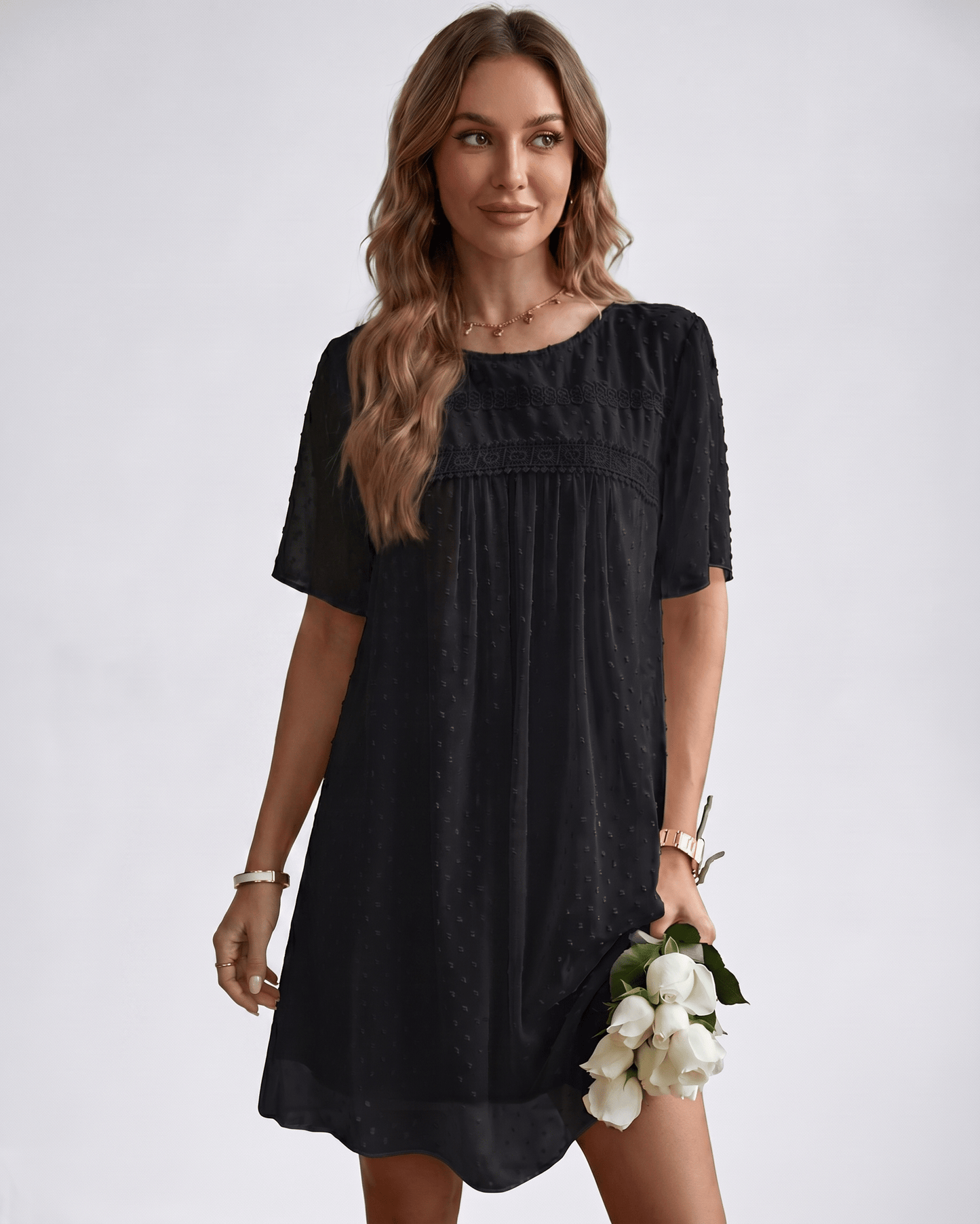 Swiss Dot Mini Dress | Lightweight Lace Dress