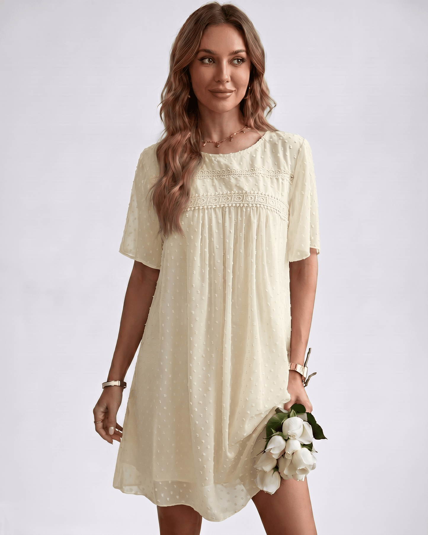 Swiss Dot Mini Dress | Lightweight Lace Dress