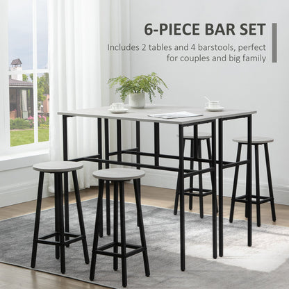 6-Piece Bar Table Set for Small Kitchens & Living Rooms