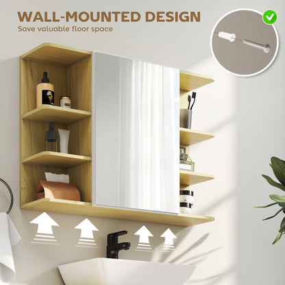HOMCOM Bathroom Mirror Cabinet with Shelves