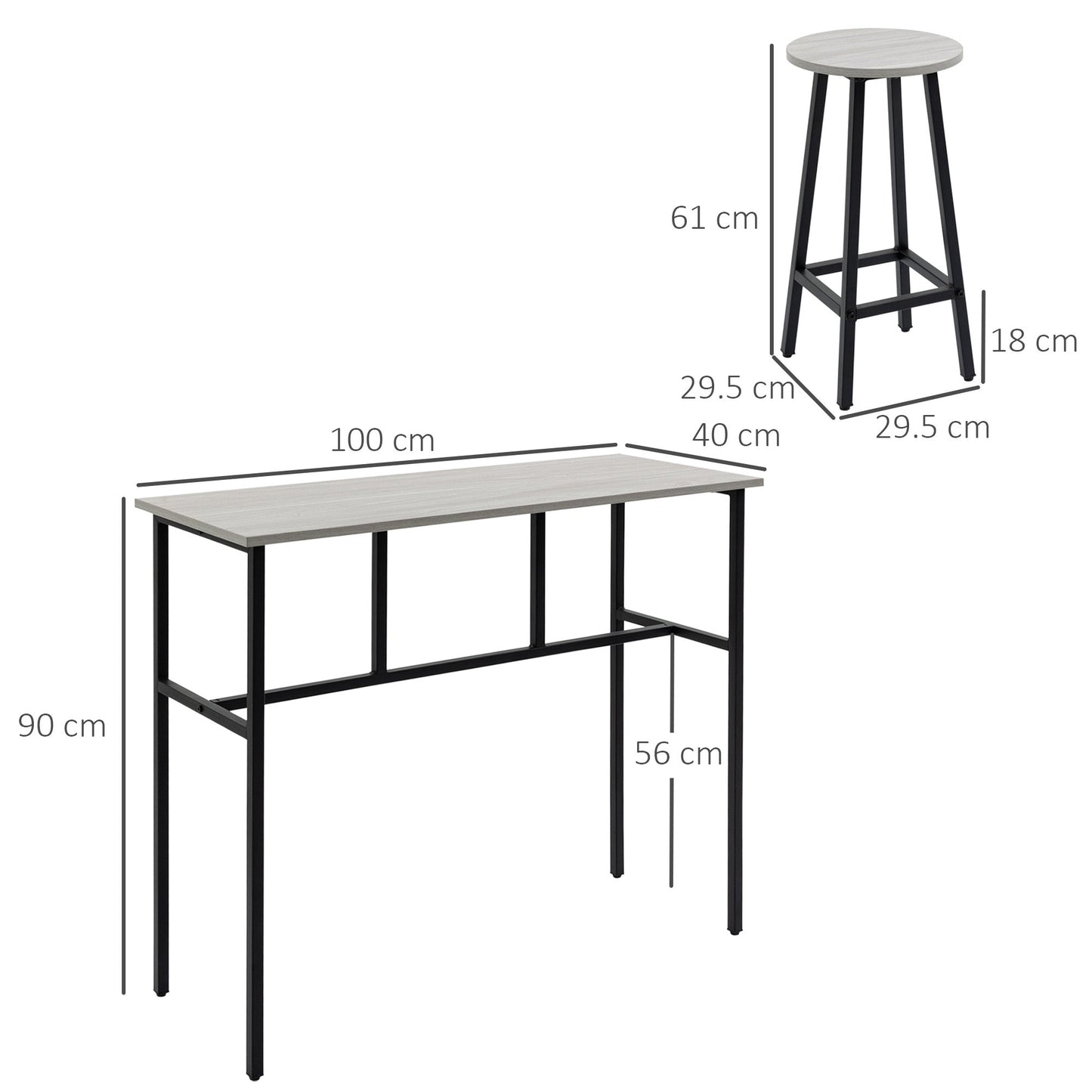 6-Piece Bar Table Set for Small Kitchens & Living Rooms
