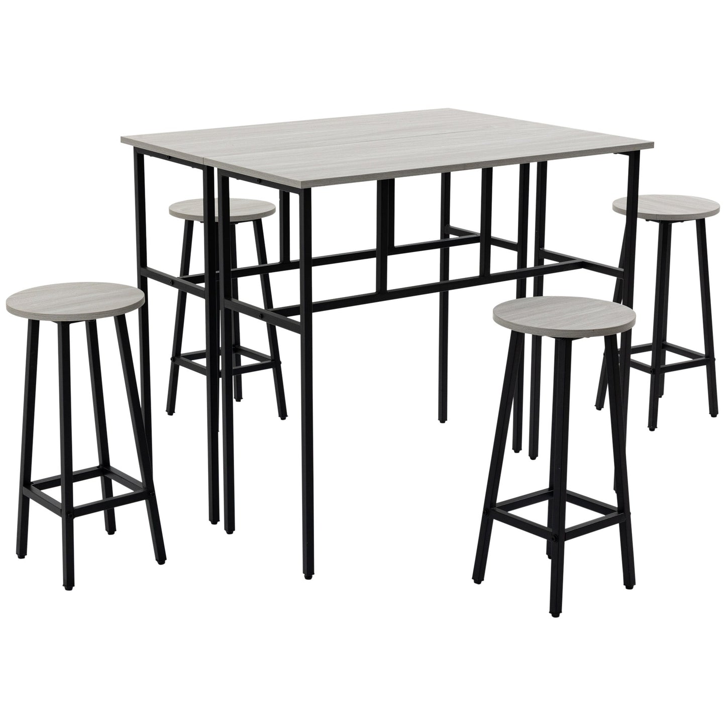 6-Piece Bar Table Set for Small Kitchens & Living Rooms