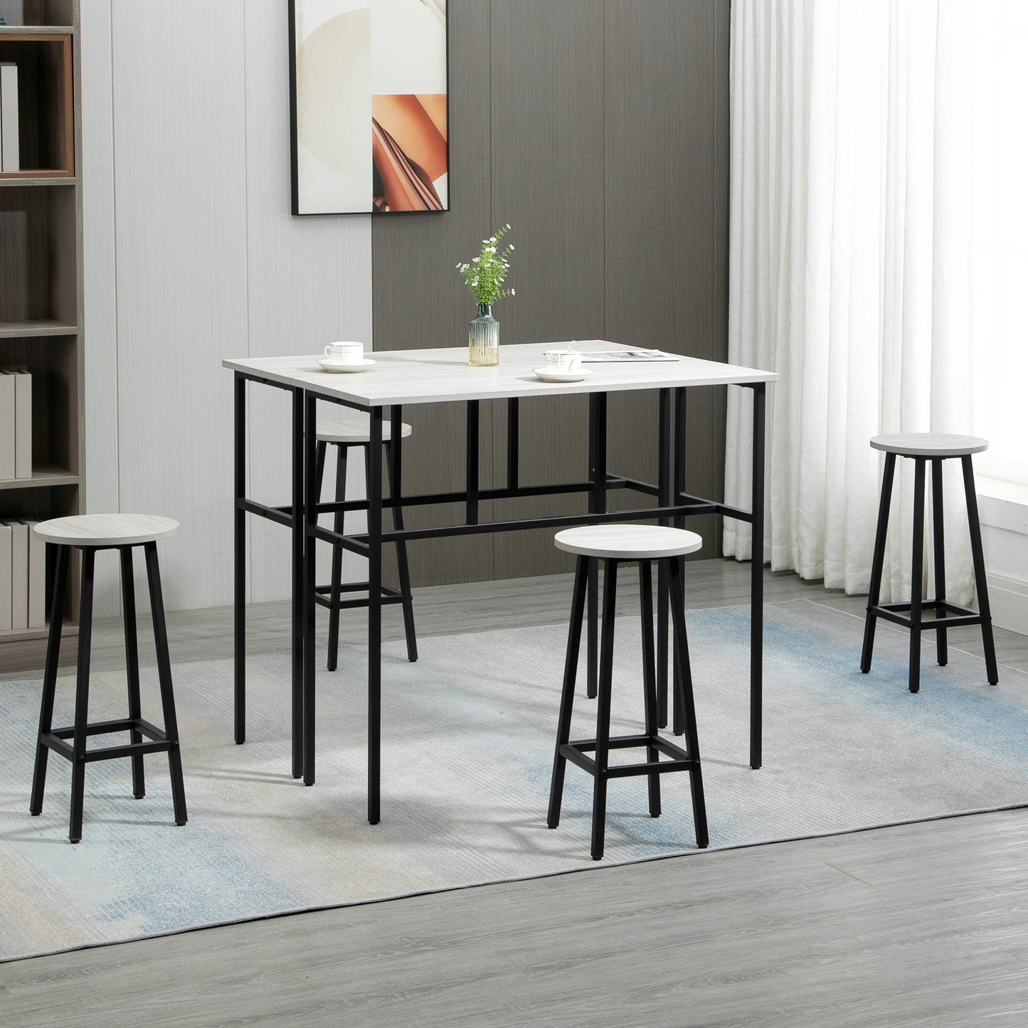6-Piece Bar Table Set for Small Kitchens & Living Rooms